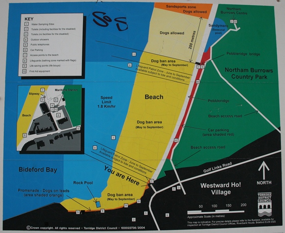 Map of Westward Ho! Beach